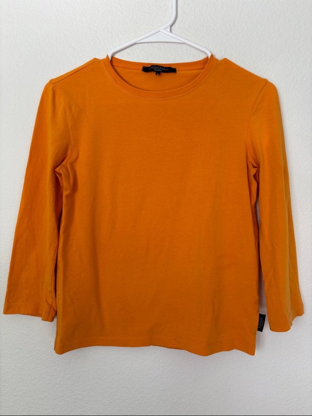 MaxMara Weekend T-shirts Bright Orange 3/4 Long-Sleeve Crew Tee